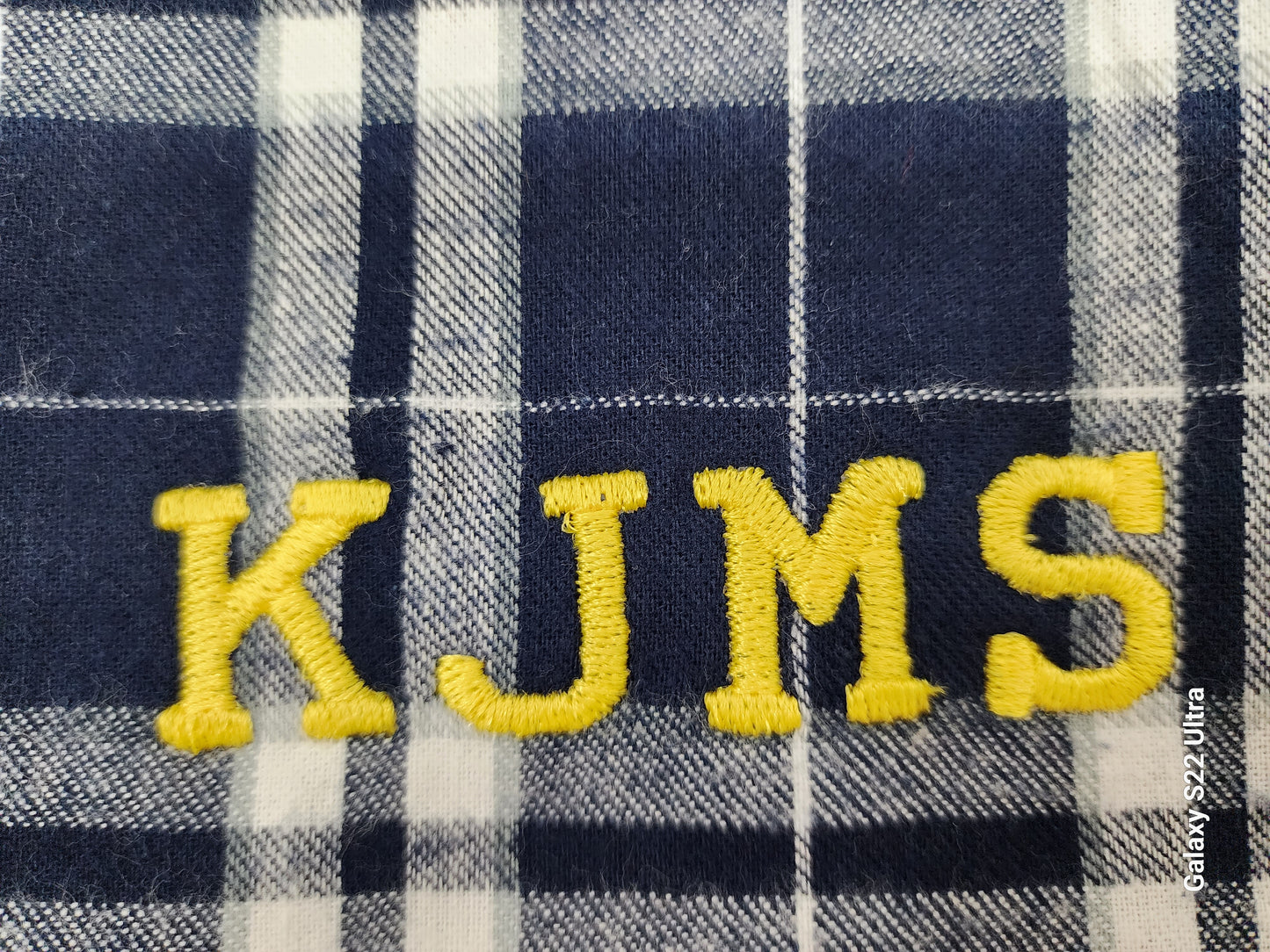 KJMS Embroidered Flannel Plaid Pants