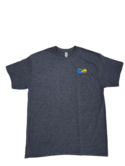 KJMS Embroidered T-Shirt in Heather Navy