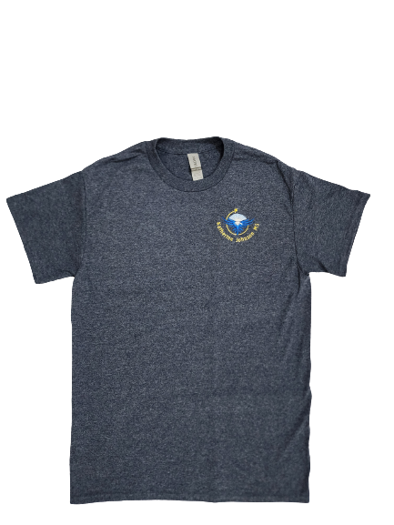 KJMS Embroidered T-Shirt in Heather Navy