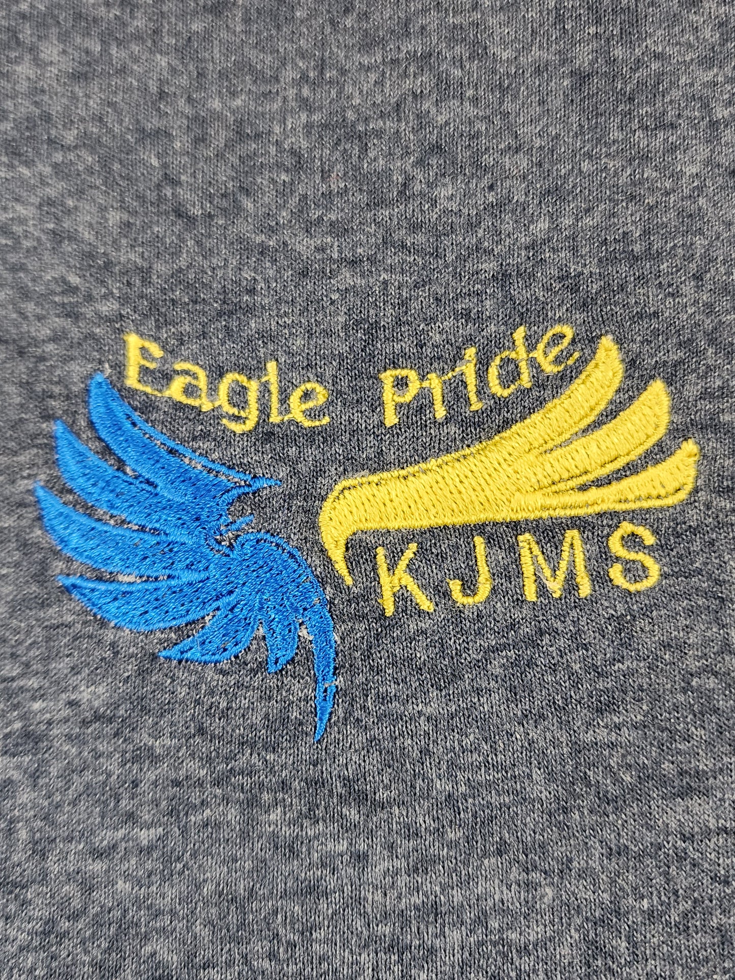 KJMS Embroidered T-Shirt in Heather Navy