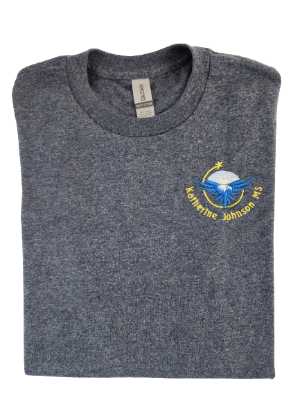 KJMS Embroidered T-Shirt in Heather Navy