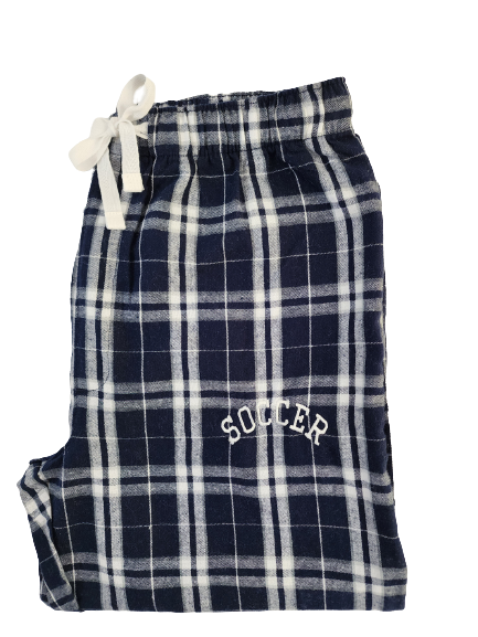 SOCCER Personalized Embroidered Flannel Plaid Pants