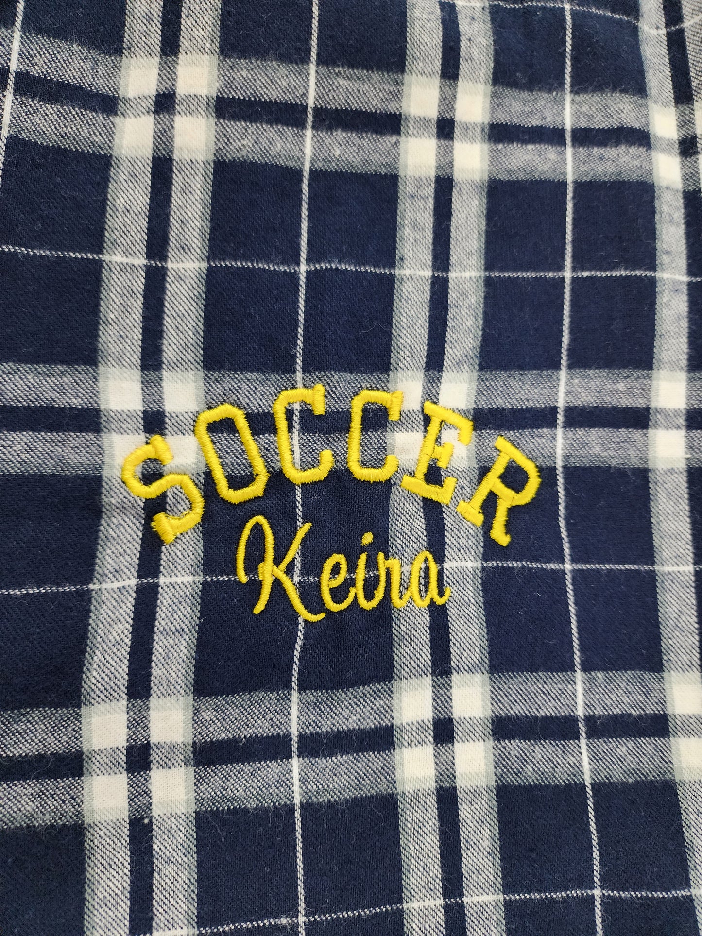 SOCCER Personalized Embroidered Flannel Plaid Pants