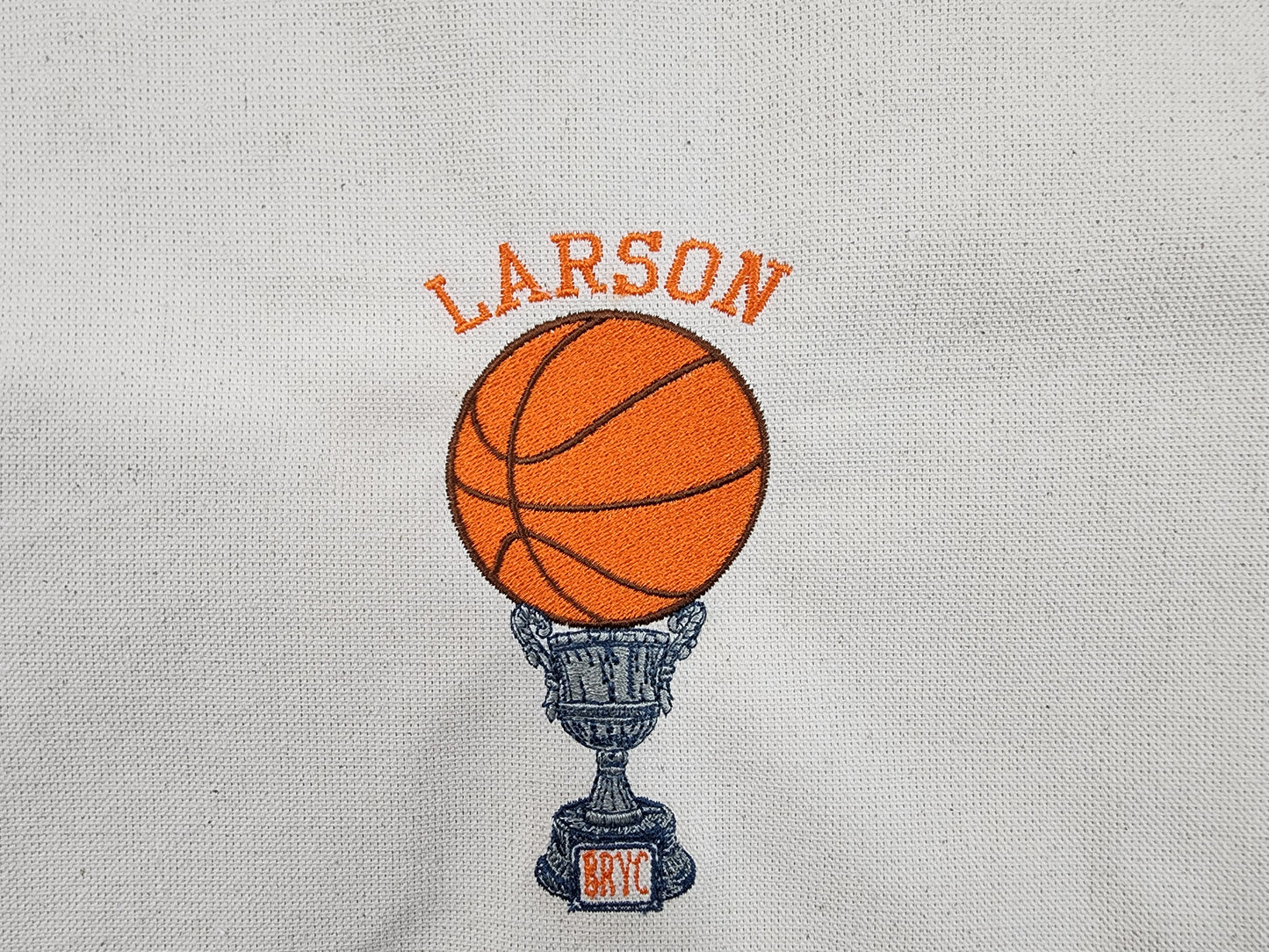 BASKETBALL Personalized Embroidered Recycled Cotton Canvas Tote Bag