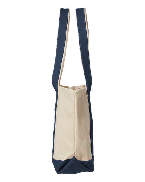 JCFC Personalized Embroidered Cotton Canvas Classic Boat Tote - Navy Handle