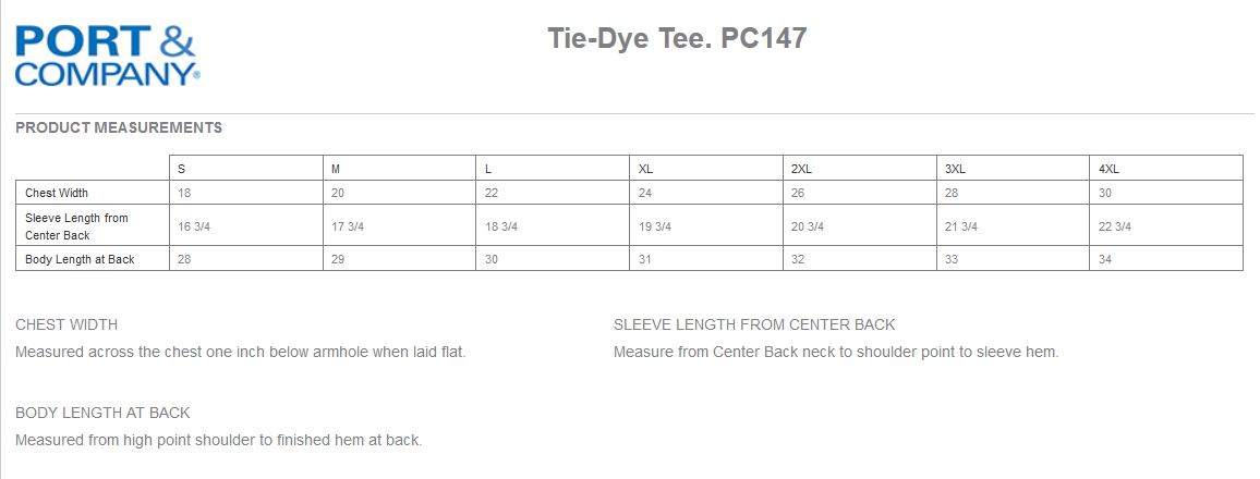 PC147 Port & Company Tie-Dye Tee
