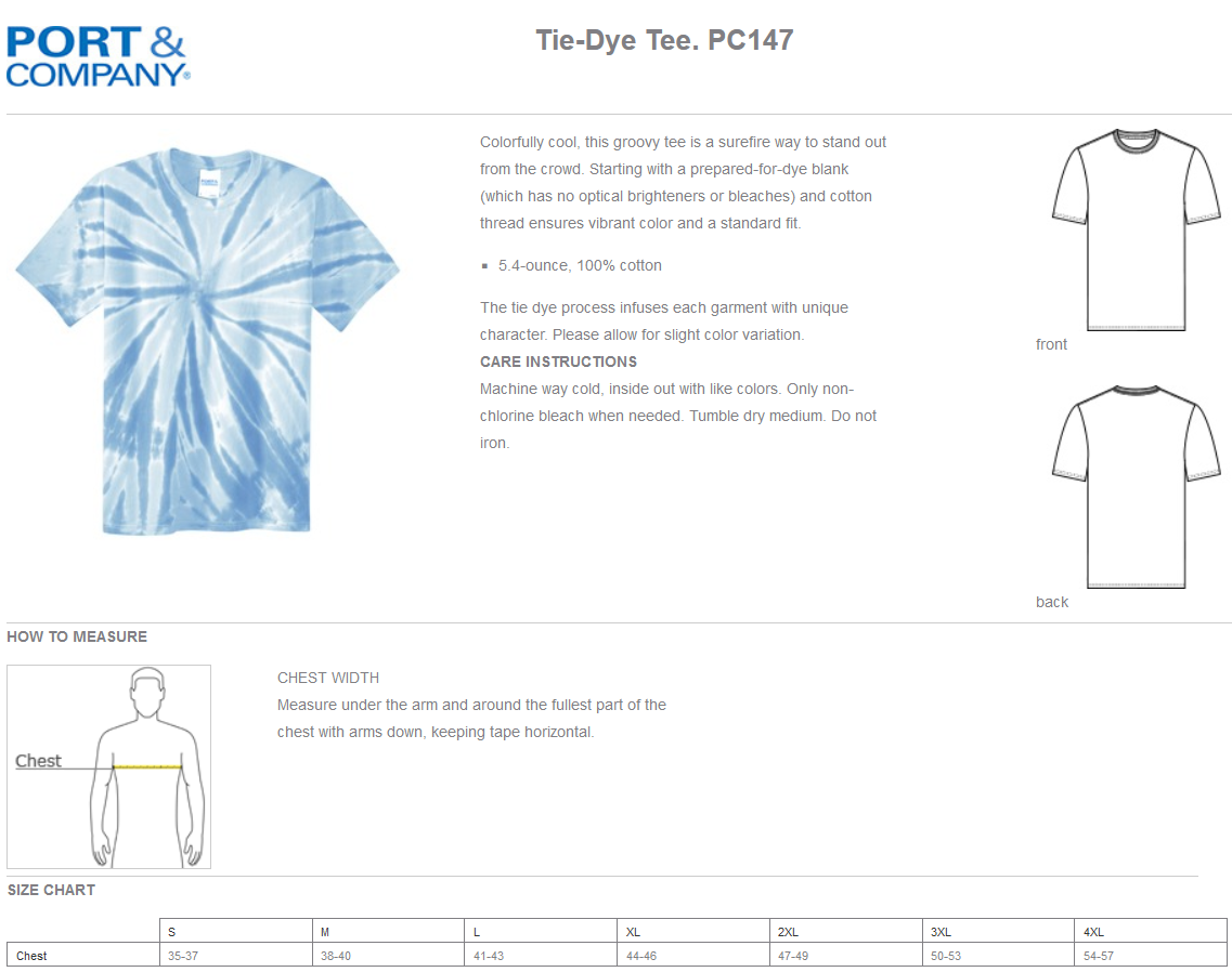 PC147 Port & Company Tie-Dye Tee