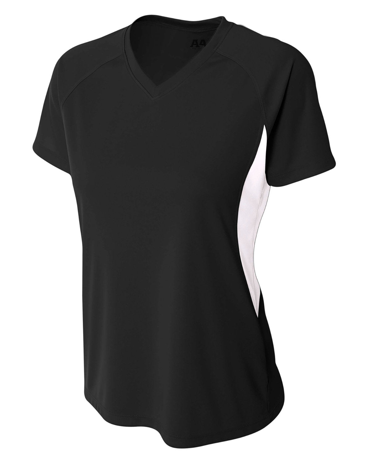 NW3223 A4 Ladies' Color Block Performance V-Neck T-Shirt